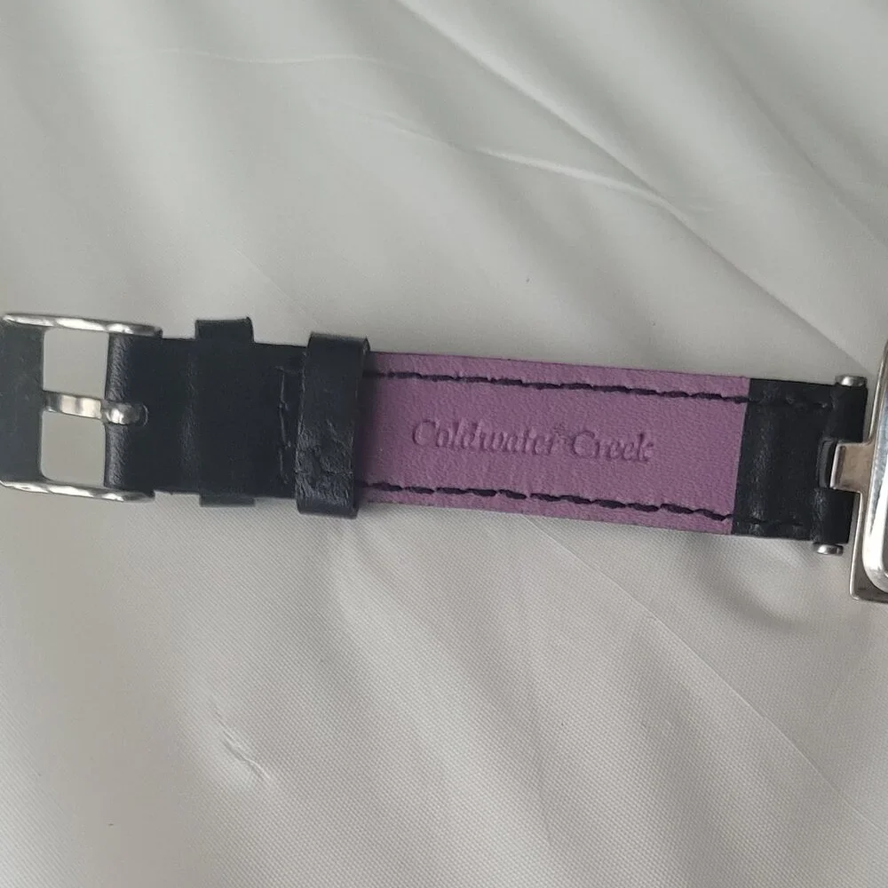 Watch Leather Wrap Band Black & Purple Coldwater Creek Ladies